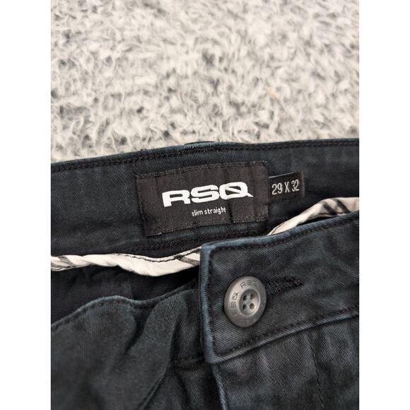 RSQ Pants Mens 29x32 Blue Khaki Flat Front Slim Straight Casual Normcore Preppy - Picture 4 of 9